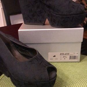 Robert Clergerie navy platform slingbacks
